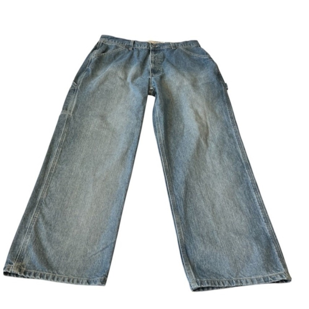 Gap Factory Store Mens Carpenter Jeans Blue Denim Straight Leg 36x30 Utility Y2K